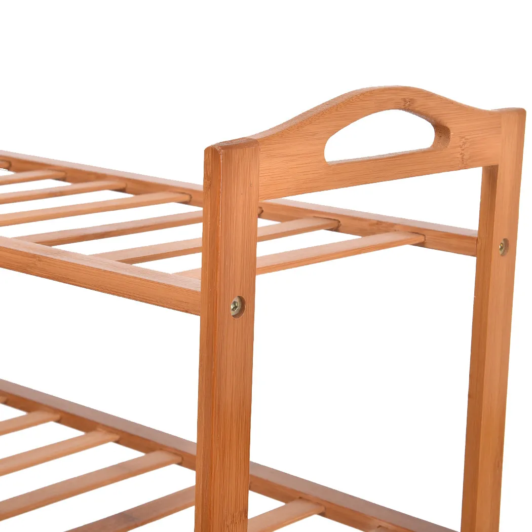 Levede 2x 4 Tier Bamboo Shoe Rack Shoes