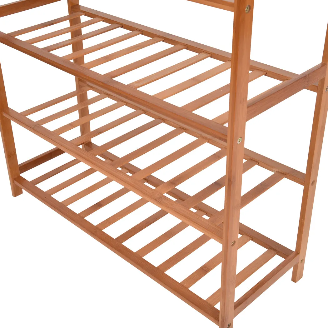 Levede 2x 4 Tier Bamboo Shoe Rack Shoes