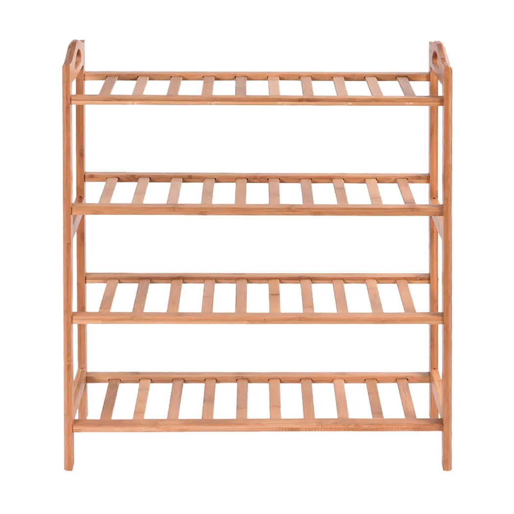 Levede 2x 4 Tier Bamboo Shoe Rack Shoes