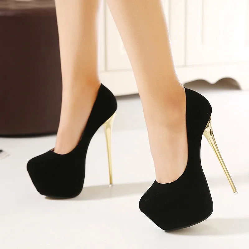 lus Size 41 42 43 44 45 Sexy Pumps Hochzeit Frauen Fetisch Schuhe High Heel Stripper Flock Pumps 16 cm Damen Absatz Zapatos Mujer