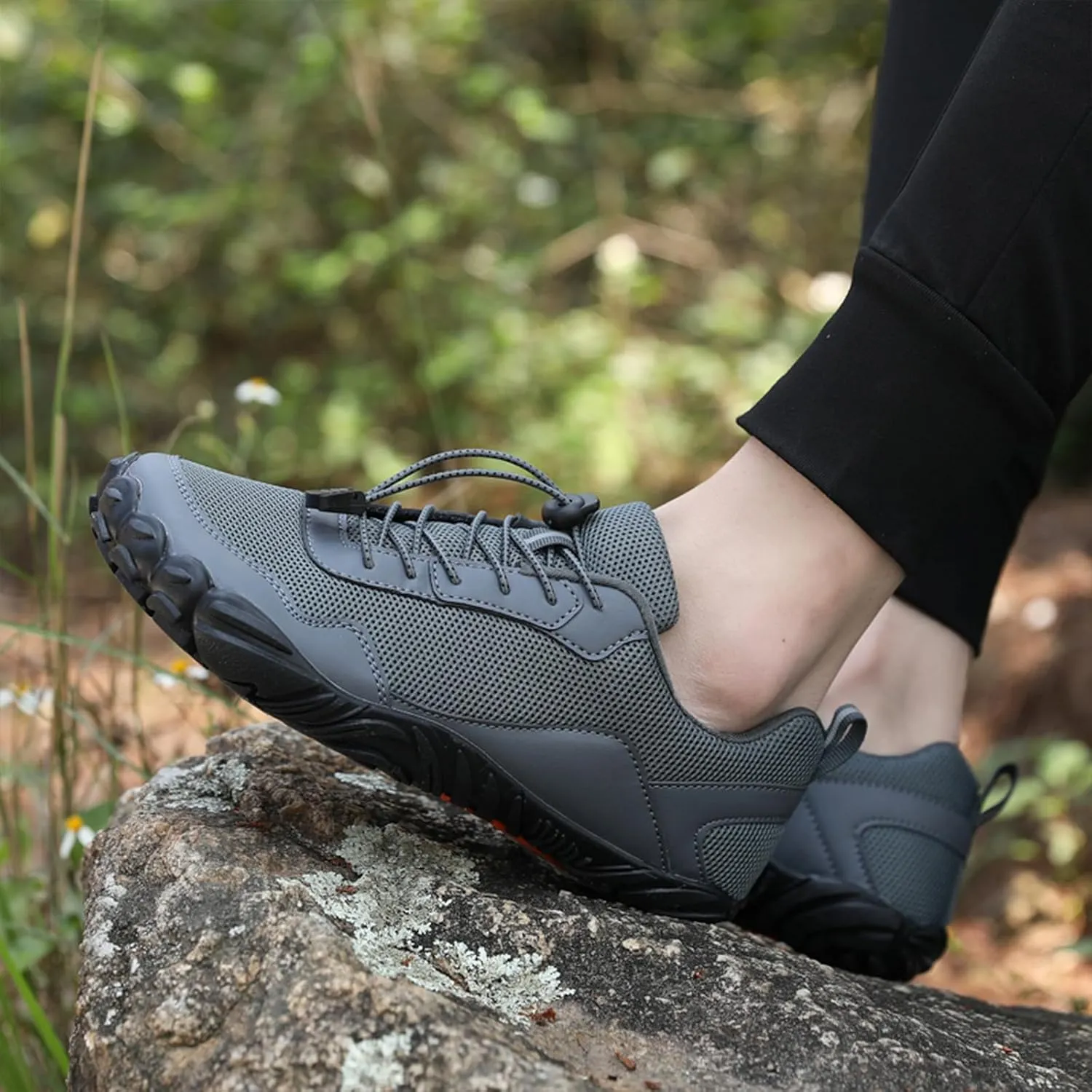 Men's Barefoot Shoes Minimalist Wide Toe Trail Running Shoes Breathable Cross Training Shoe for Gym Climbing Hiking