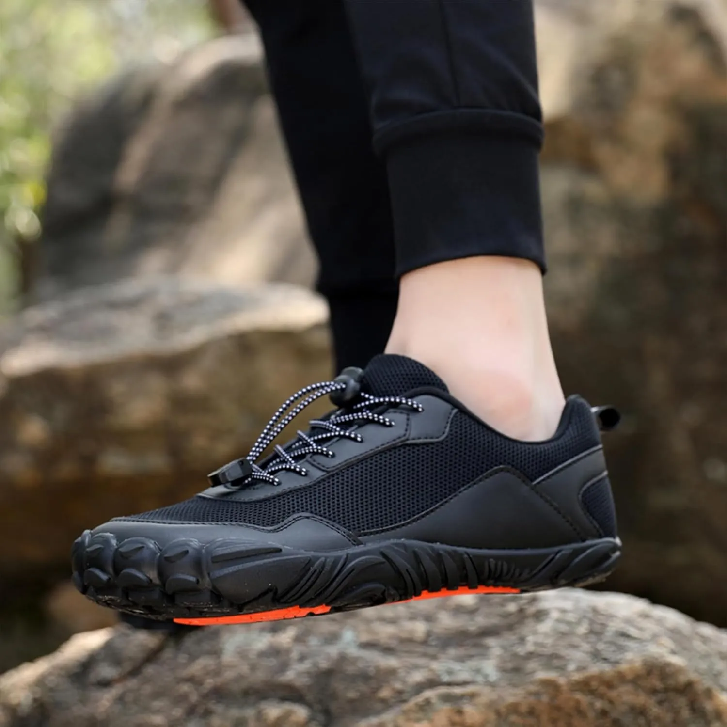 Men's Barefoot Shoes Minimalist Wide Toe Trail Running Shoes Breathable Cross Training Shoe for Gym Climbing Hiking