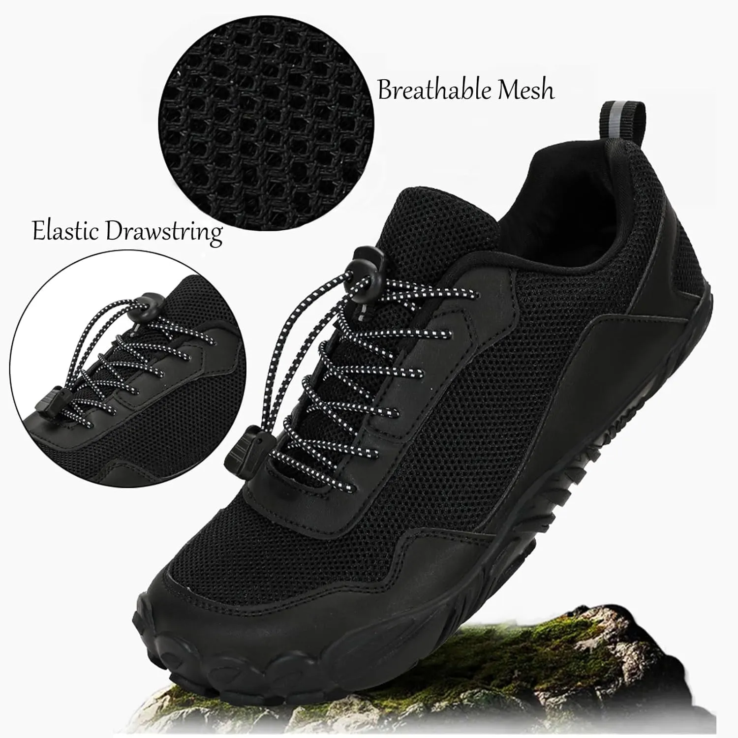Men's Barefoot Shoes Minimalist Wide Toe Trail Running Shoes Breathable Cross Training Shoe for Gym Climbing Hiking
