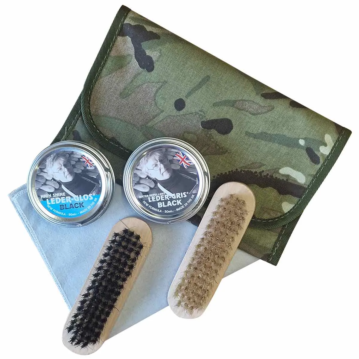 Military Boot Polishing Kit - Black & Brown