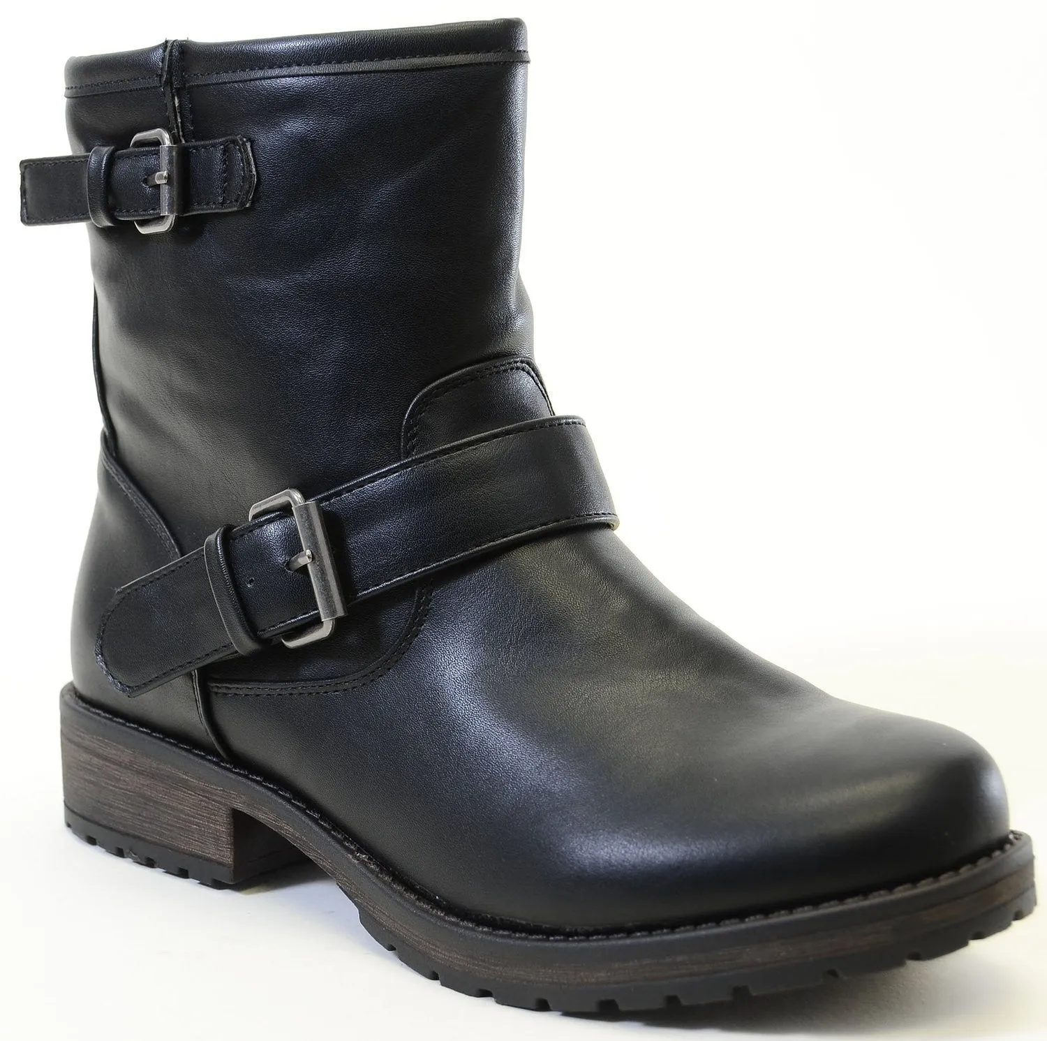 Motorcycle Harness Engineer Buckled Vegan Biker Lug Women's Boot