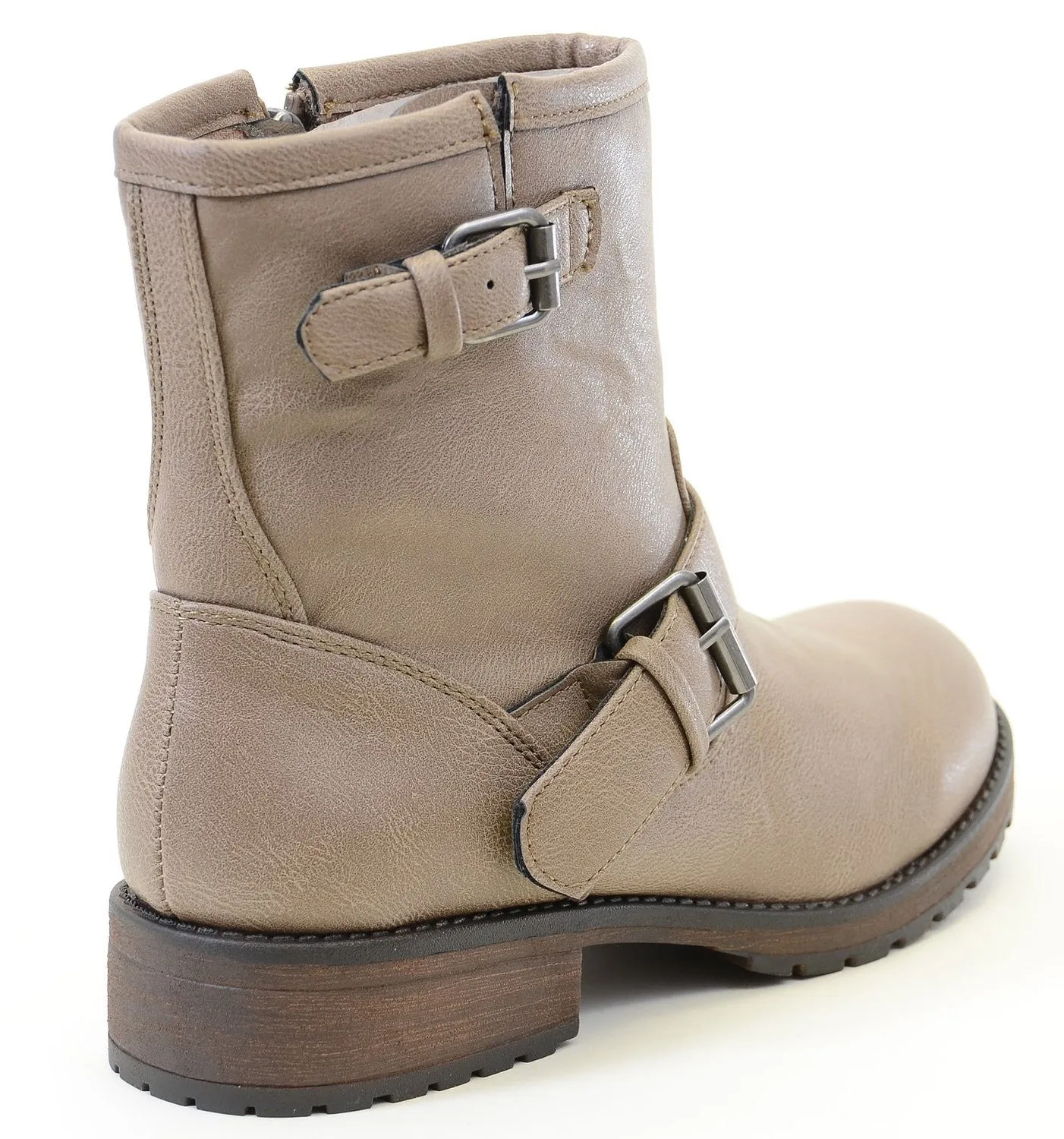 Motorcycle Harness Engineer Buckled Vegan Biker Lug Women's Boot