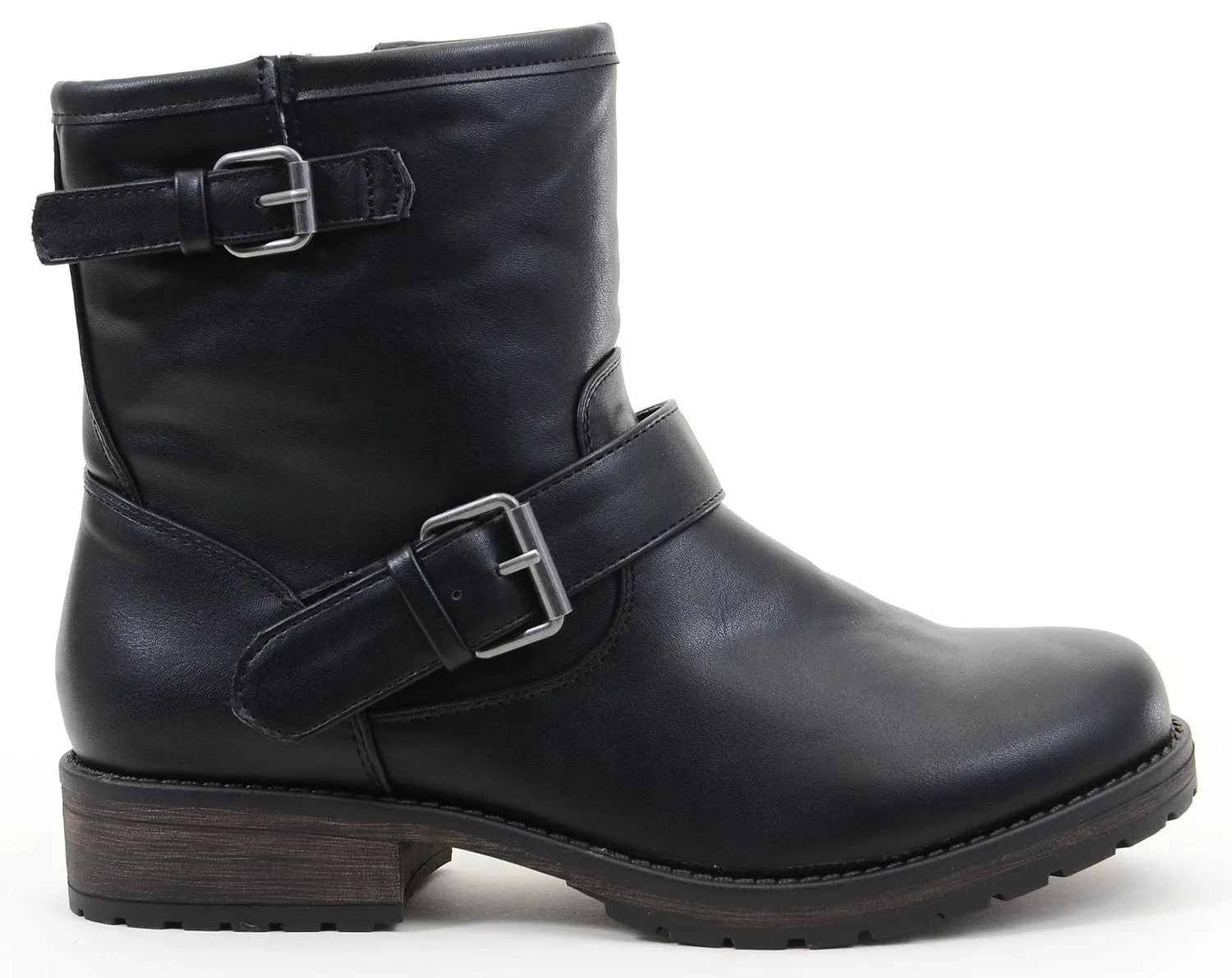 Motorcycle Harness Engineer Buckled Vegan Biker Lug Women's Boot