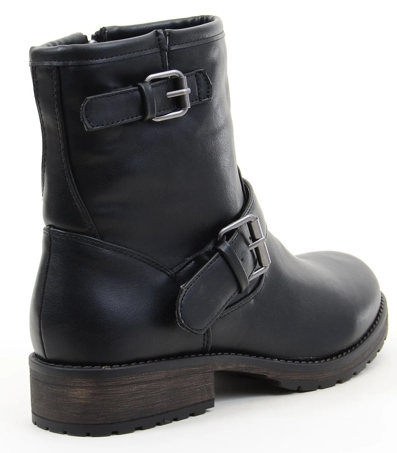 Motorcycle Harness Engineer Buckled Vegan Biker Lug Women's Boot