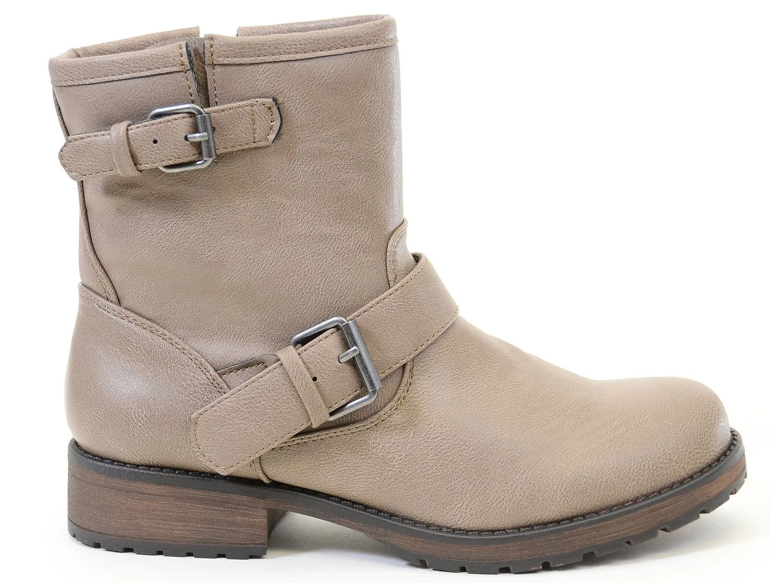 Motorcycle Harness Engineer Buckled Vegan Biker Lug Women's Boot