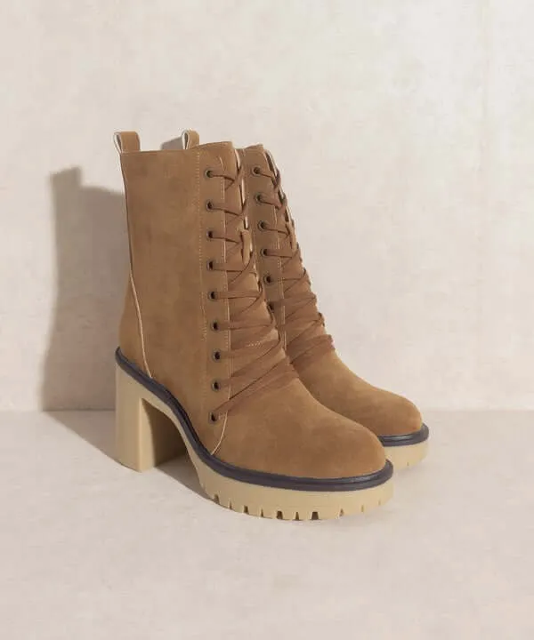 OASIS SOCIETY Jenna - Brown Platform Military Combat Boots
