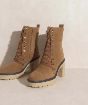 OASIS SOCIETY Jenna - Brown Platform Military Combat Boots