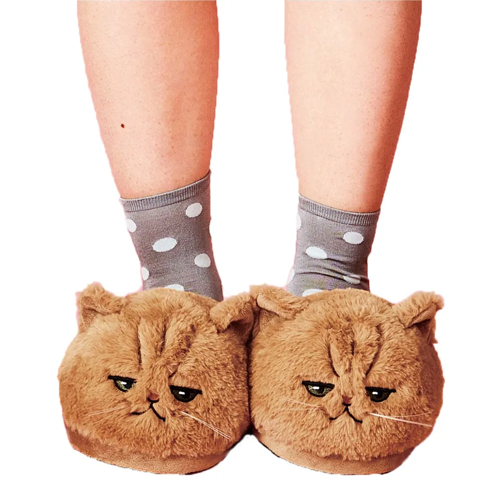Pat and Pet Emporium | Shoes | Women's Plush Kitten Slippers