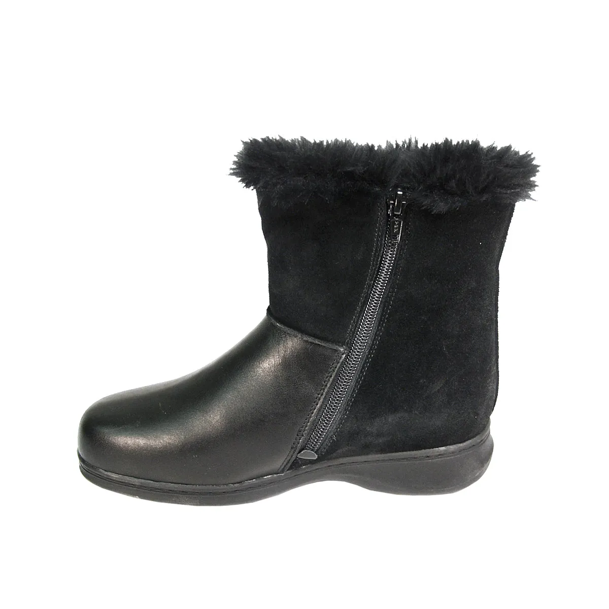 PEERAGE Bryn Women's Wide Width Fleece-Lined Leather Booties