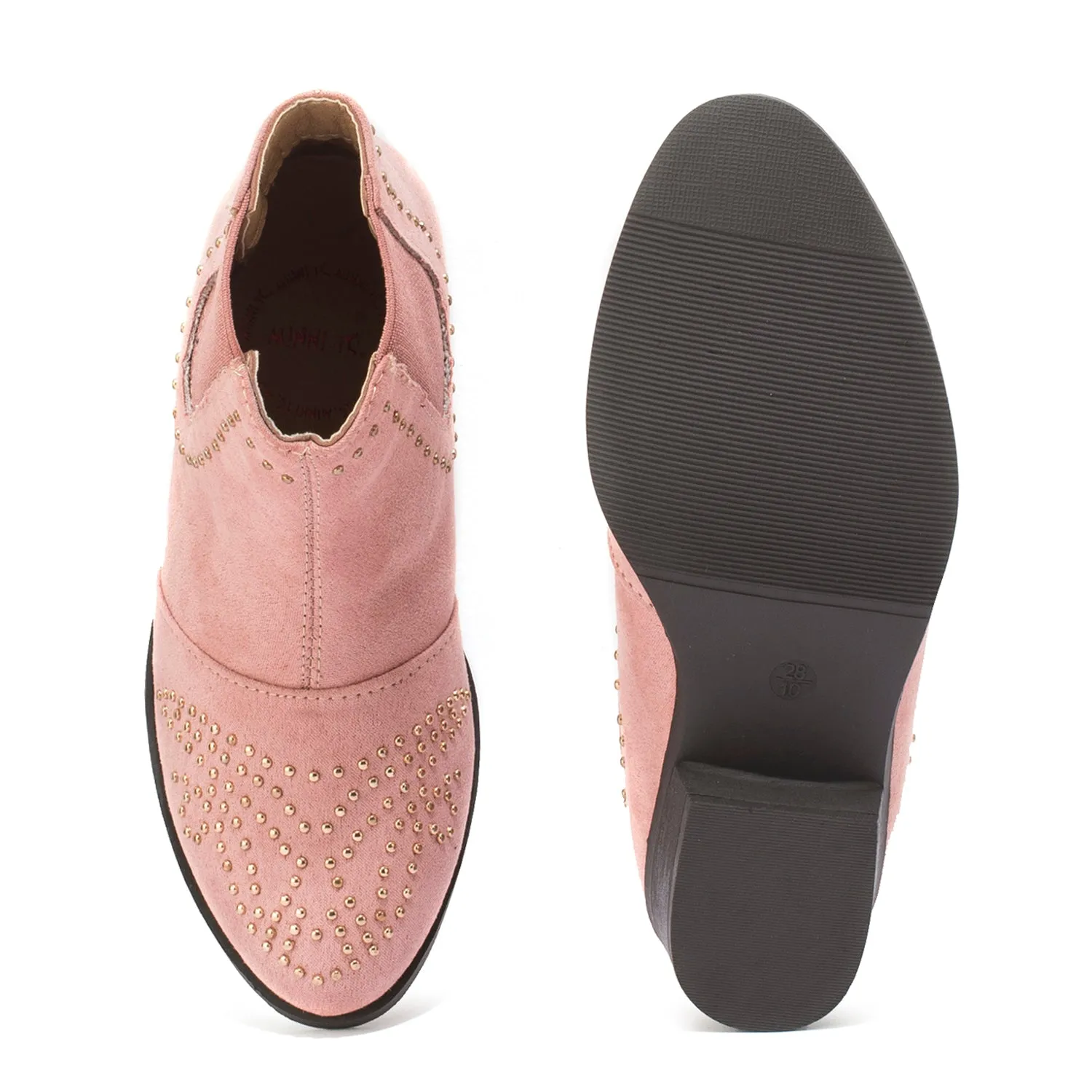 Pink Chelsea Stud Detail Ankle Boot