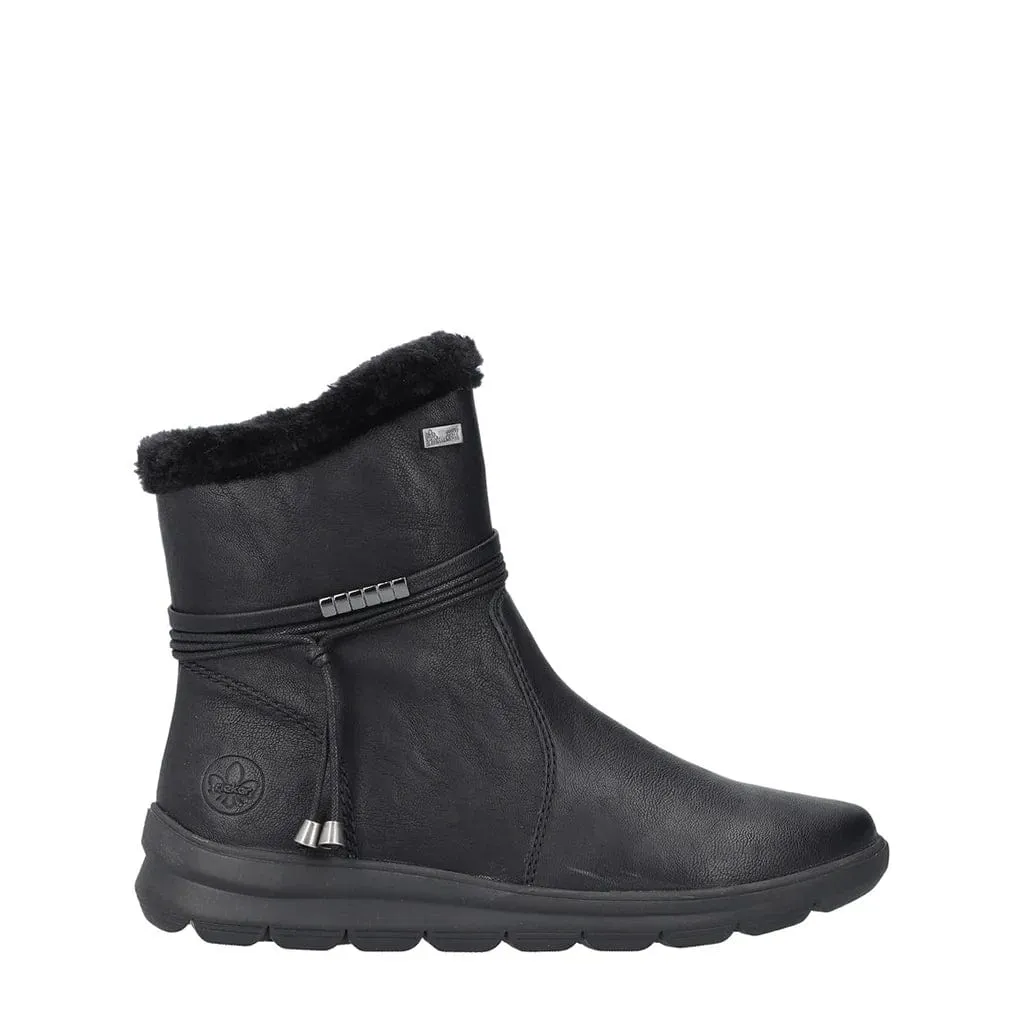 Rieker Black Boots with Lining - Z0070 - 00