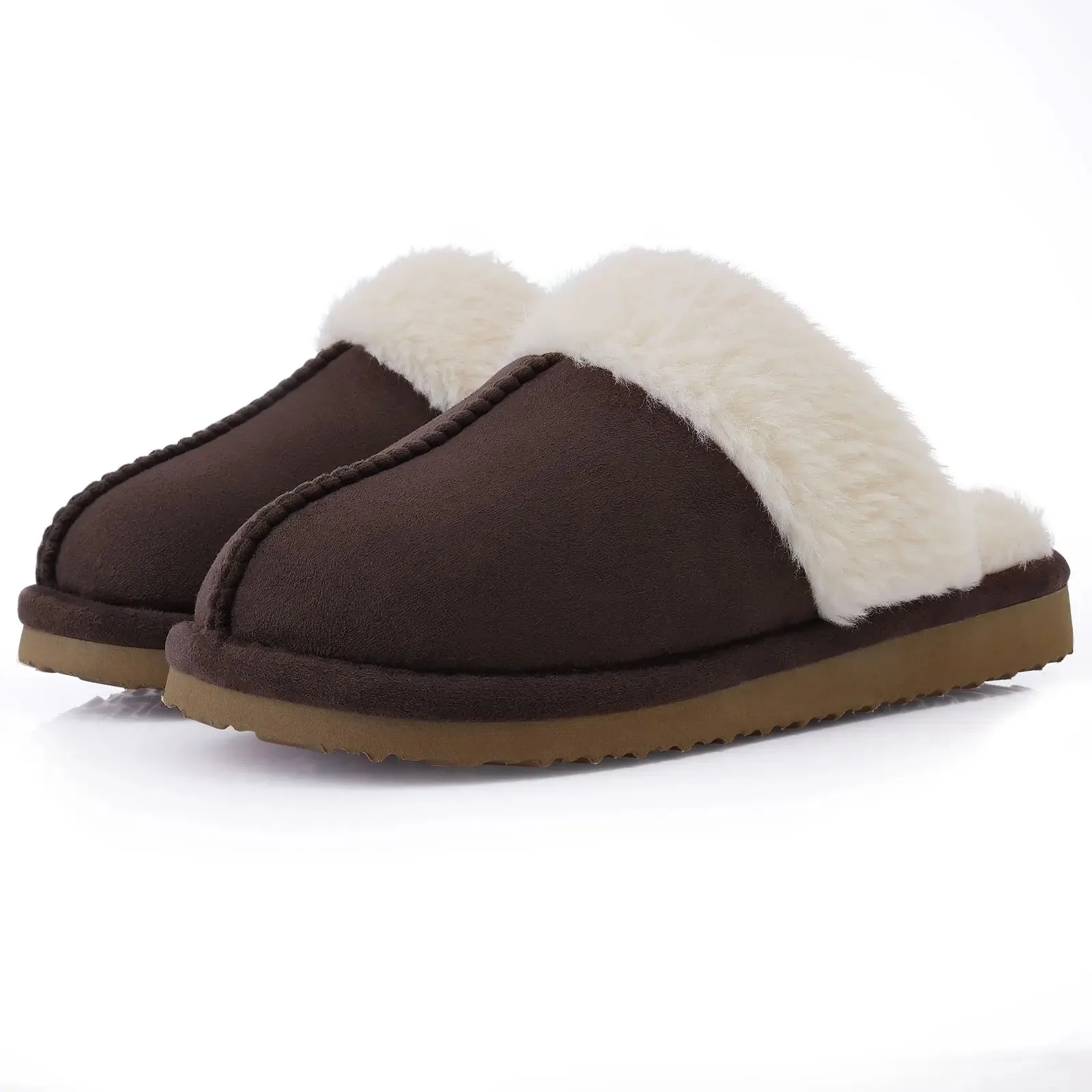 Shevalues Fashion Fur Slippers Women Fluffy Winter House Shoes Memory Foam Fuzzy Slippers Short Plush Slipper Indoor And Outdoor