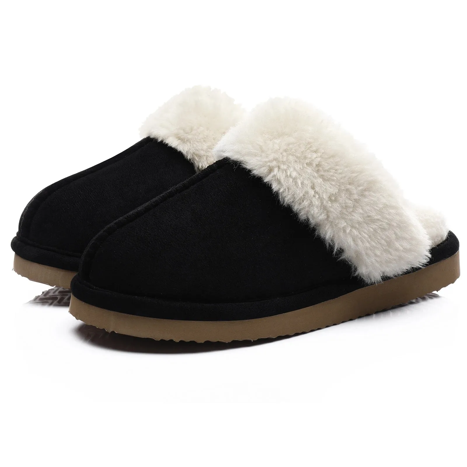 Shevalues Fashion Fur Slippers Women Fluffy Winter House Shoes Memory Foam Fuzzy Slippers Short Plush Slipper Indoor And Outdoor