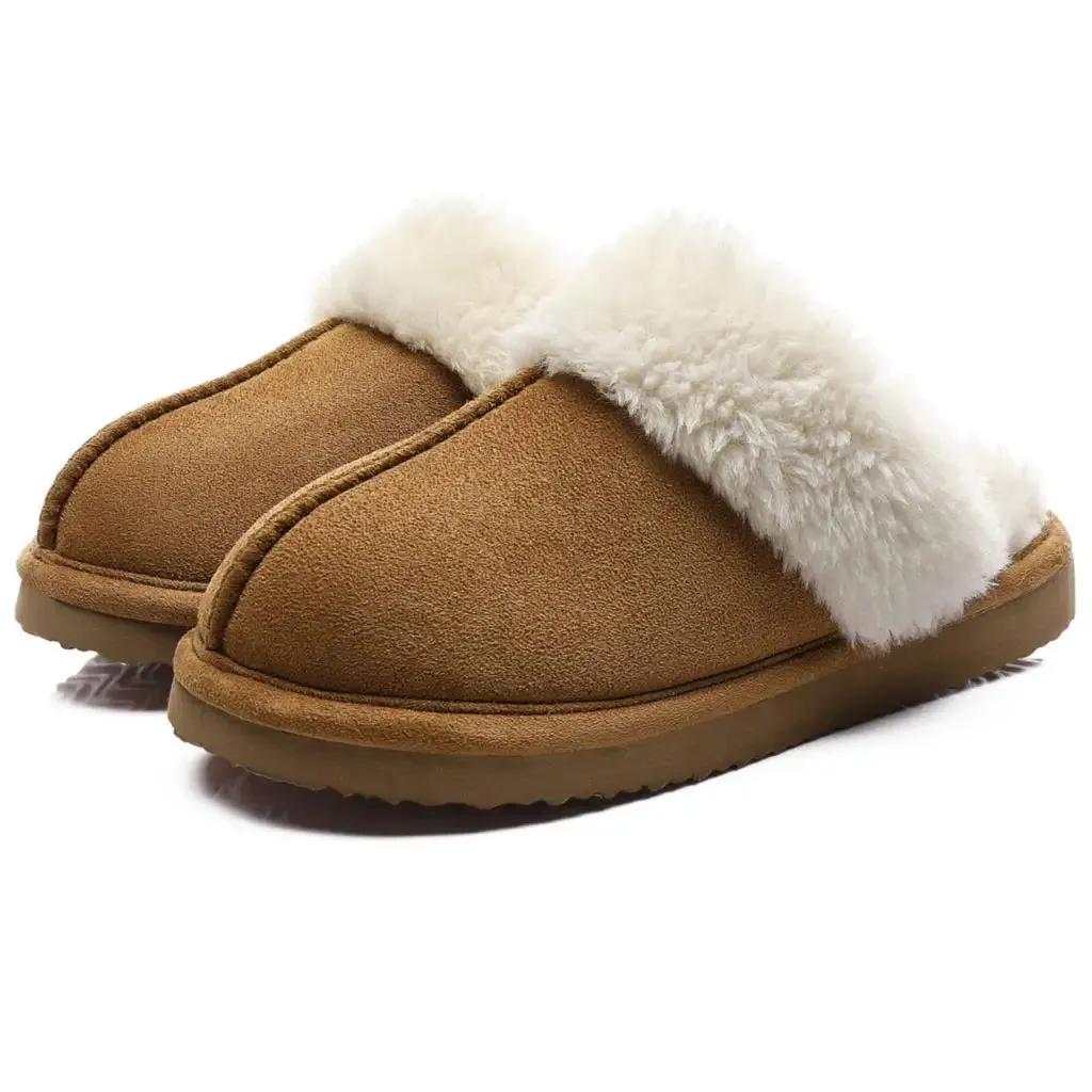 Shevalues Fashion Fur Slippers Women Fluffy Winter House Shoes Memory Foam Fuzzy Slippers Short Plush Slipper Indoor And Outdoor
