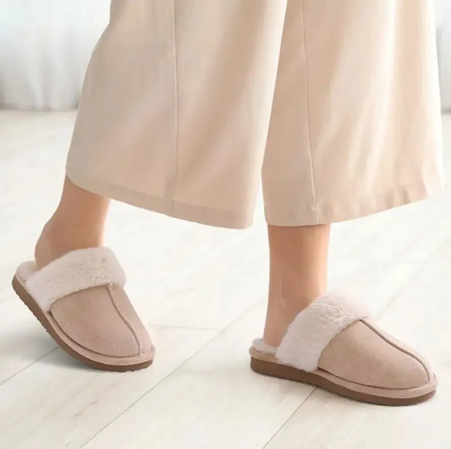 Shevalues Fashion Fur Slippers Women Fluffy Winter House Shoes Memory Foam Fuzzy Slippers Short Plush Slipper Indoor And Outdoor