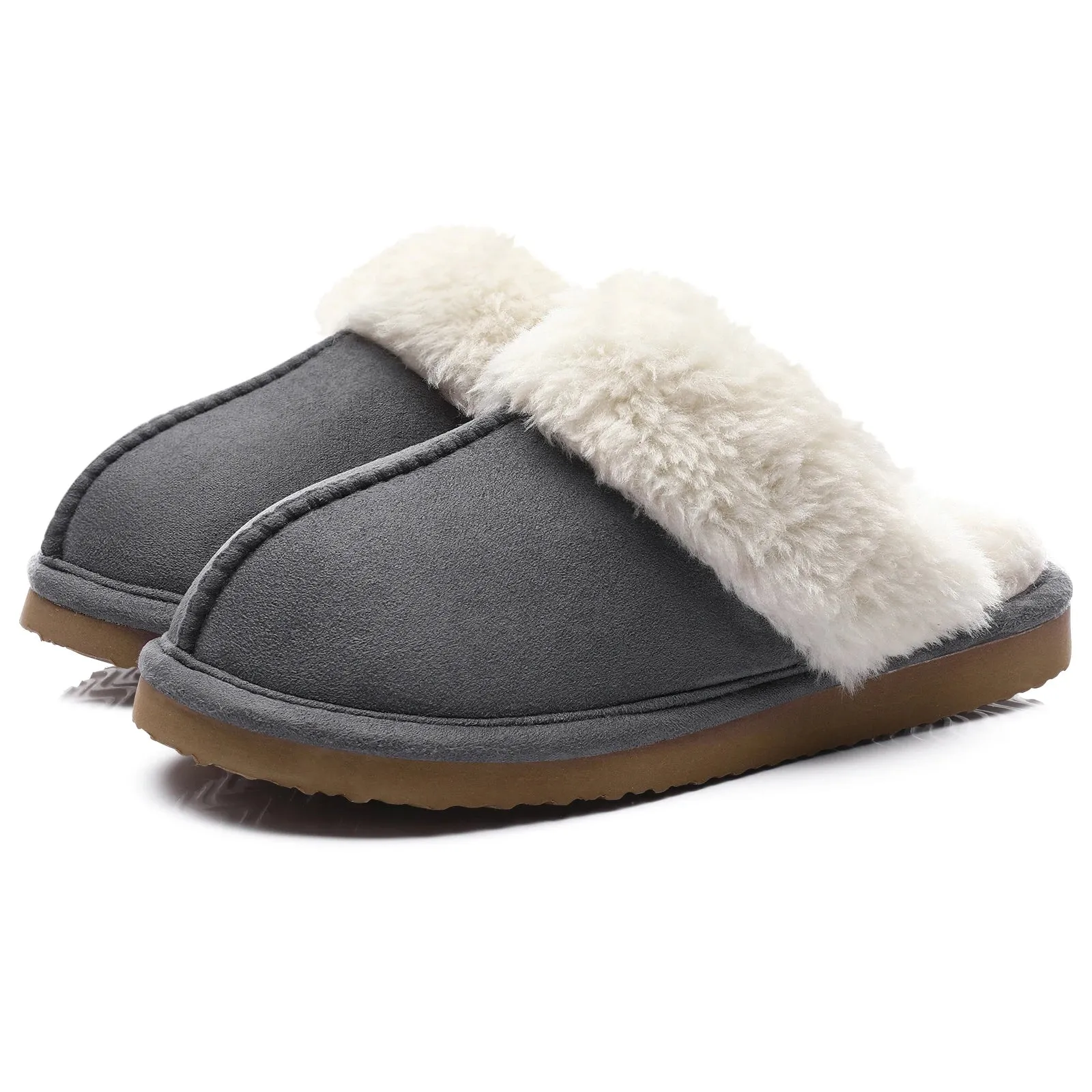 Shevalues Fashion Fur Slippers Women Fluffy Winter House Shoes Memory Foam Fuzzy Slippers Short Plush Slipper Indoor And Outdoor