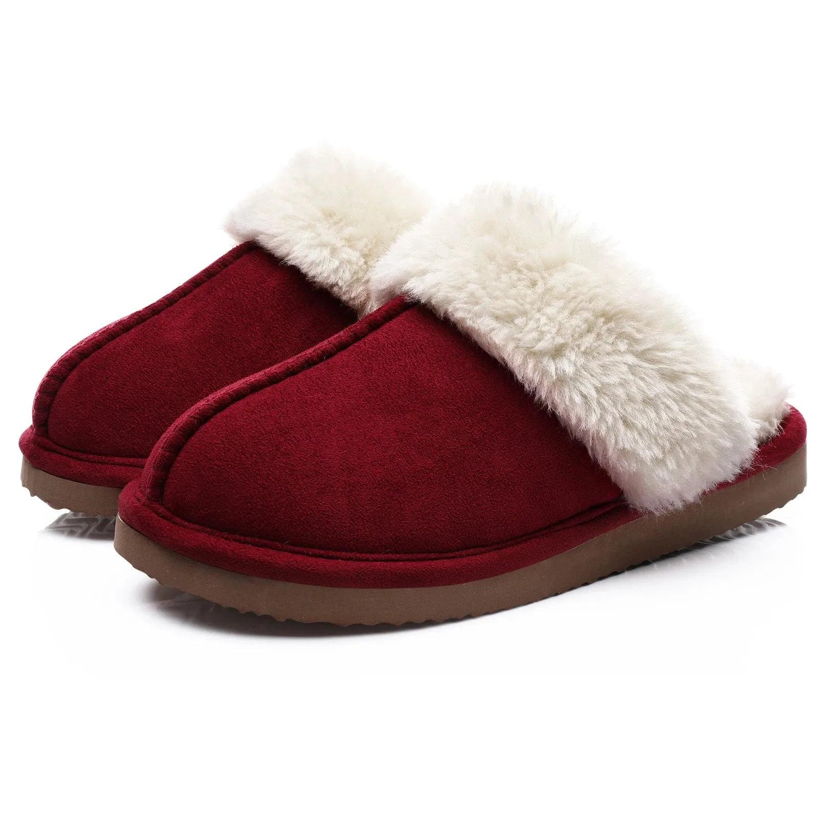 Shevalues Fashion Fur Slippers Women Fluffy Winter House Shoes Memory Foam Fuzzy Slippers Short Plush Slipper Indoor And Outdoor