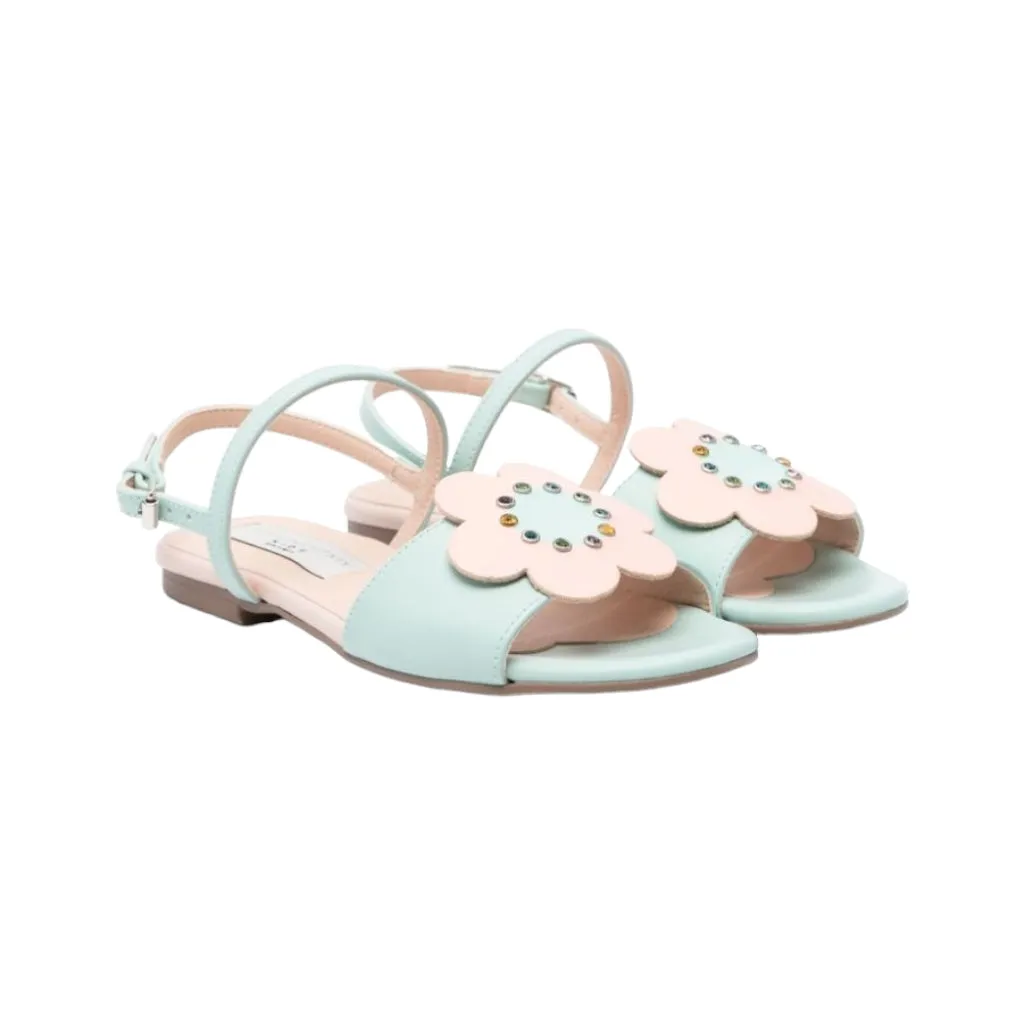 Stella McCartney Kids Floral Appliqué Faux Leather Sandals