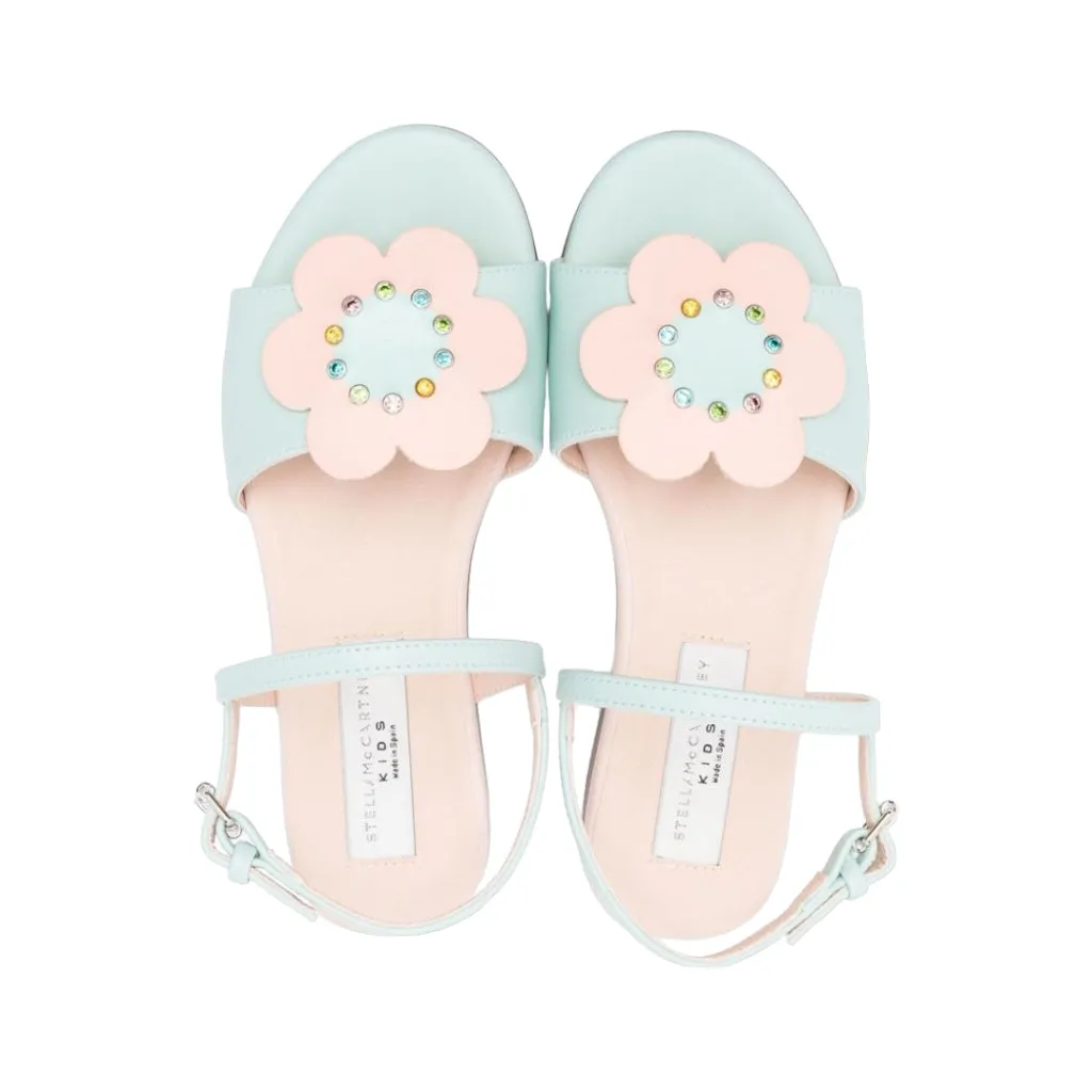 Stella McCartney Kids Floral Appliqué Faux Leather Sandals
