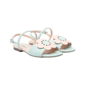 Stella McCartney Kids Floral Appliqué Faux Leather Sandals