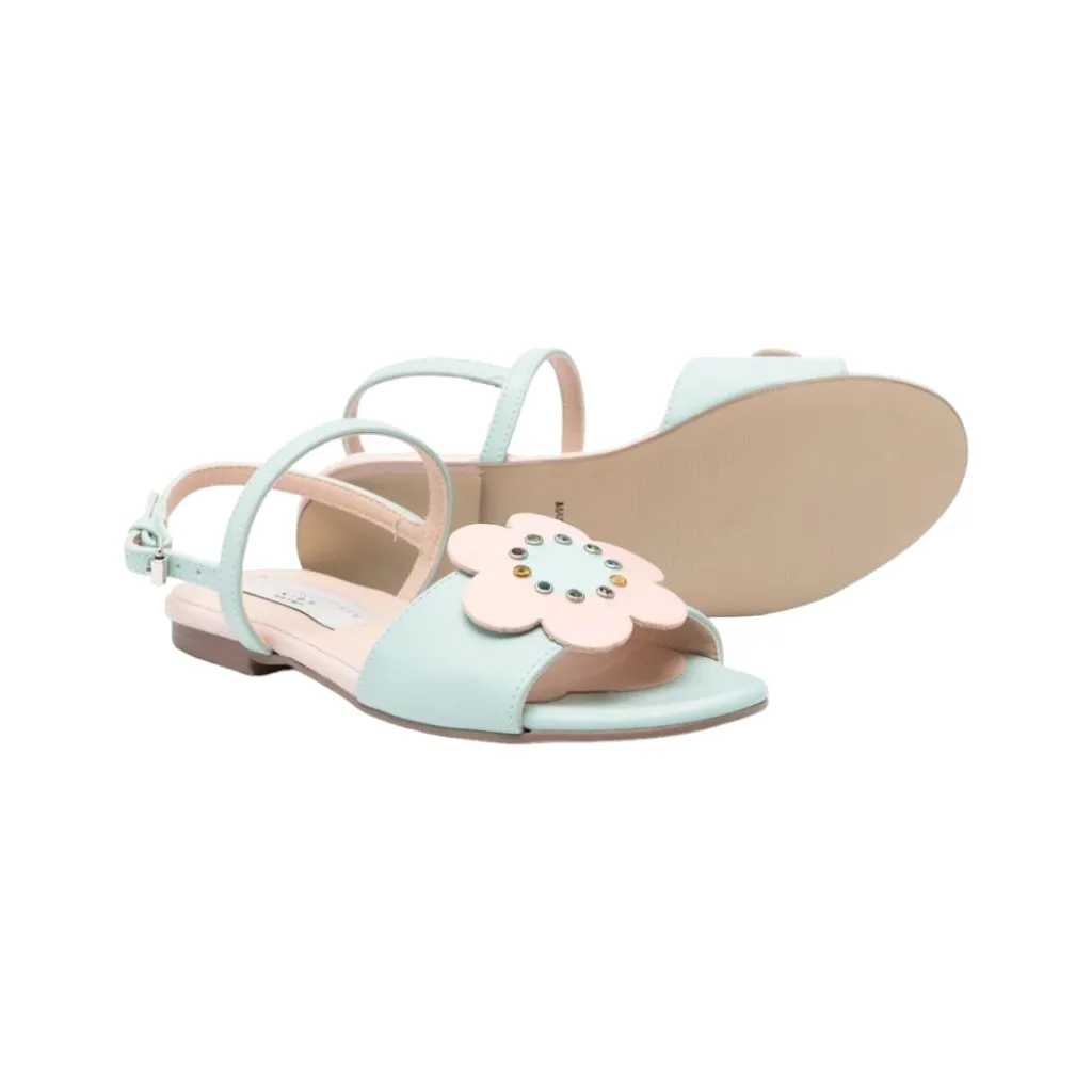Stella McCartney Kids Floral Appliqué Faux Leather Sandals