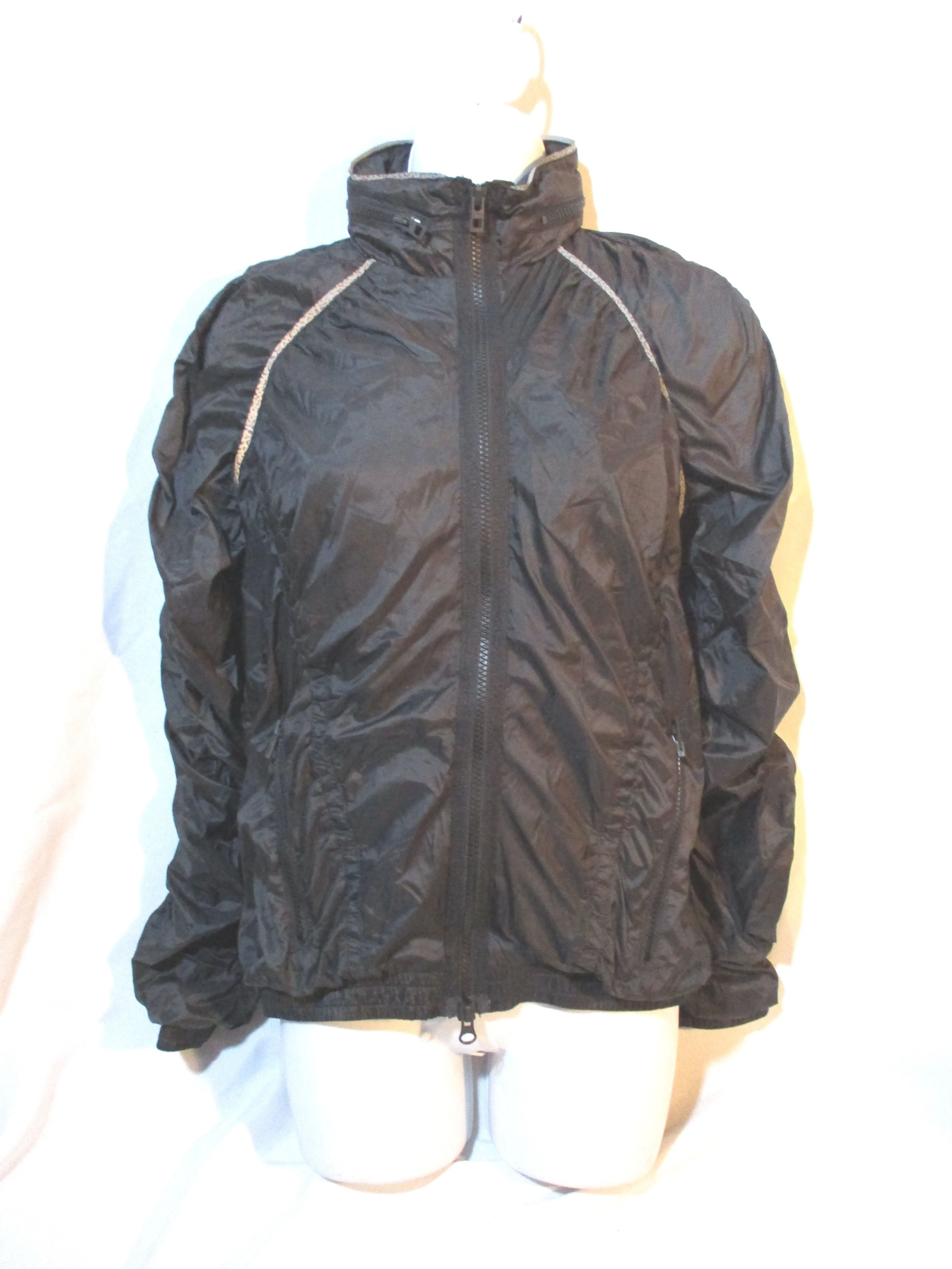 STELLA MCCARTNEY RUN JACKET Hoodie 36 BLACK Windbreaker Fitness Womens Coat PARKA