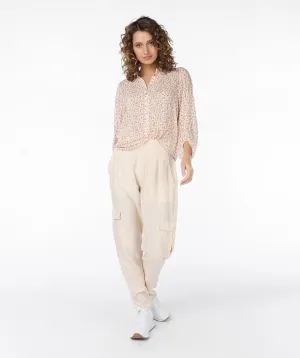 Tana Trousers RIB Cupro in Sand Color - EsQualo SP2410031