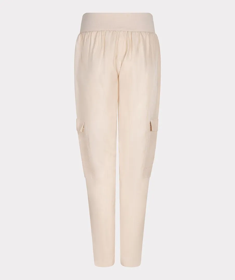 Tana Trousers RIB Cupro in Sand Color - EsQualo SP2410031