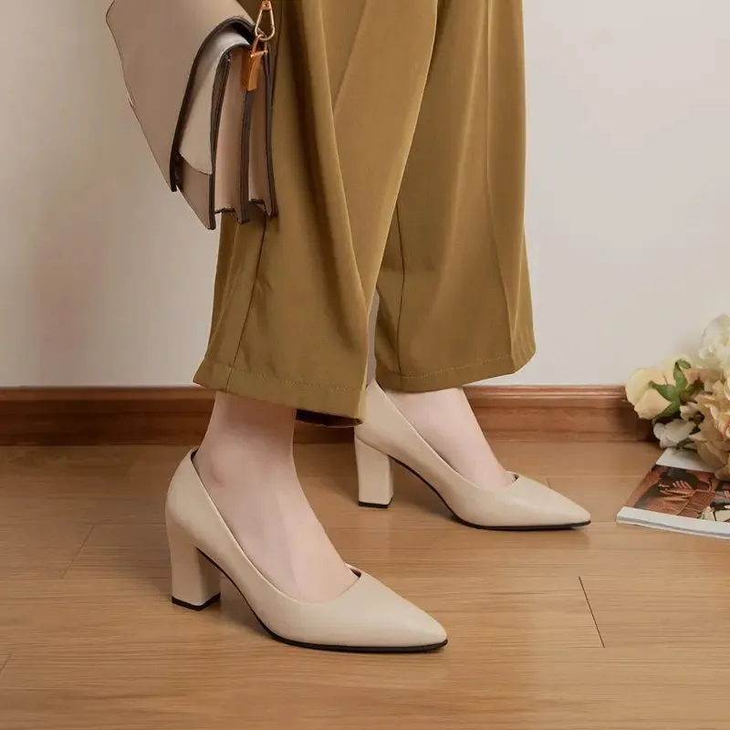 Women's Fashion High Heels Slip-on Pointed Toe Shoes - 520