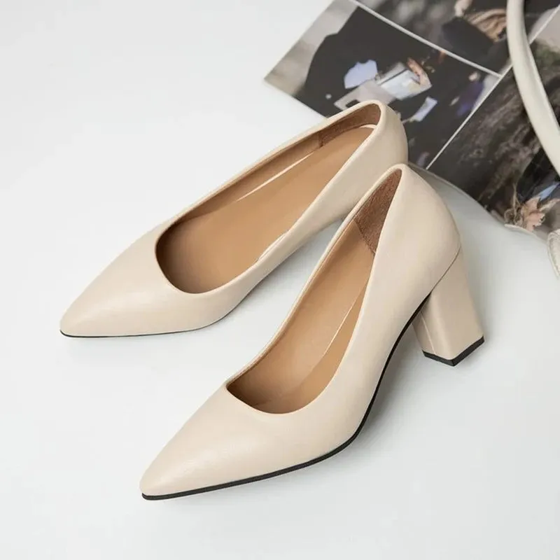 Women's Fashion High Heels Slip-on Pointed Toe Shoes - 520
