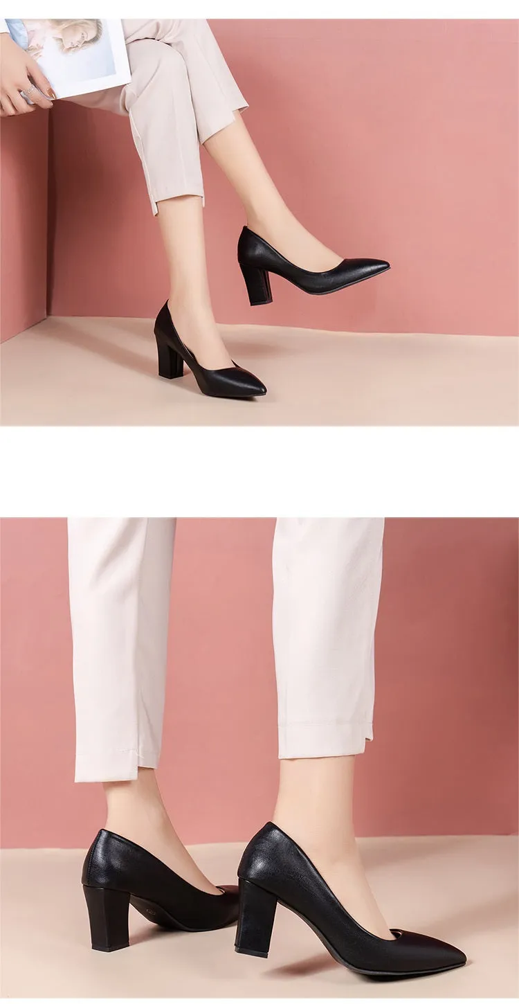 Women's Fashion High Heels Slip-on Pointed Toe Shoes - 520