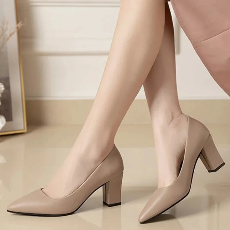 Women's Fashion High Heels Slip-on Pointed Toe Shoes - 520