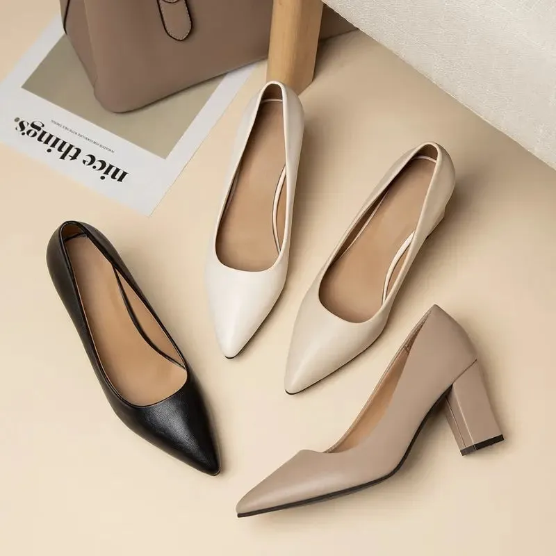 Women's Fashion High Heels Slip-on Pointed Toe Shoes - 520
