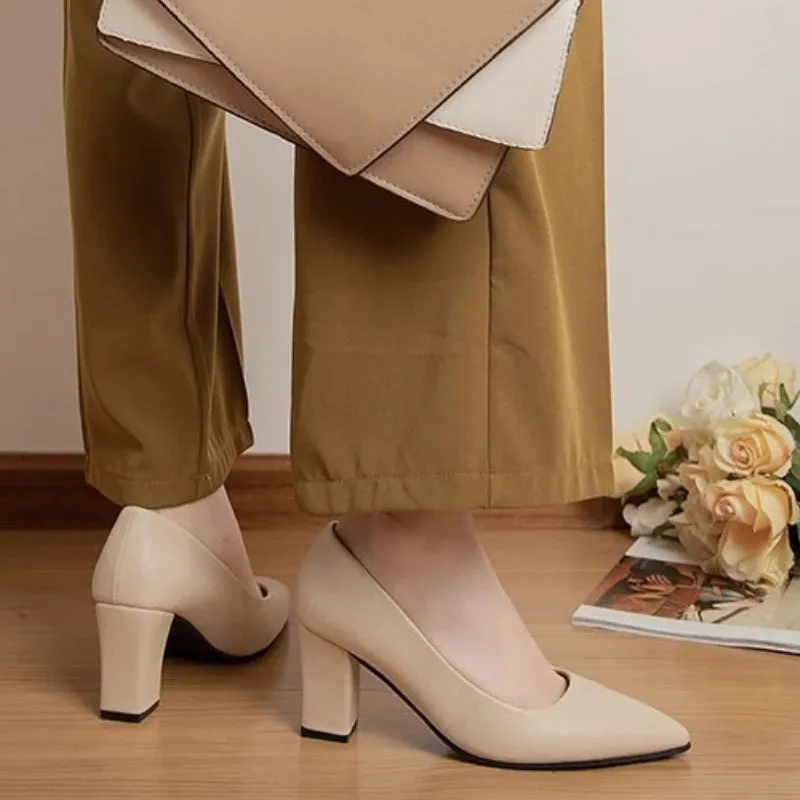 Women's Fashion High Heels Slip-on Pointed Toe Shoes - 520