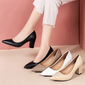 Women's Fashion High Heels Slip-on Pointed Toe Shoes - 520