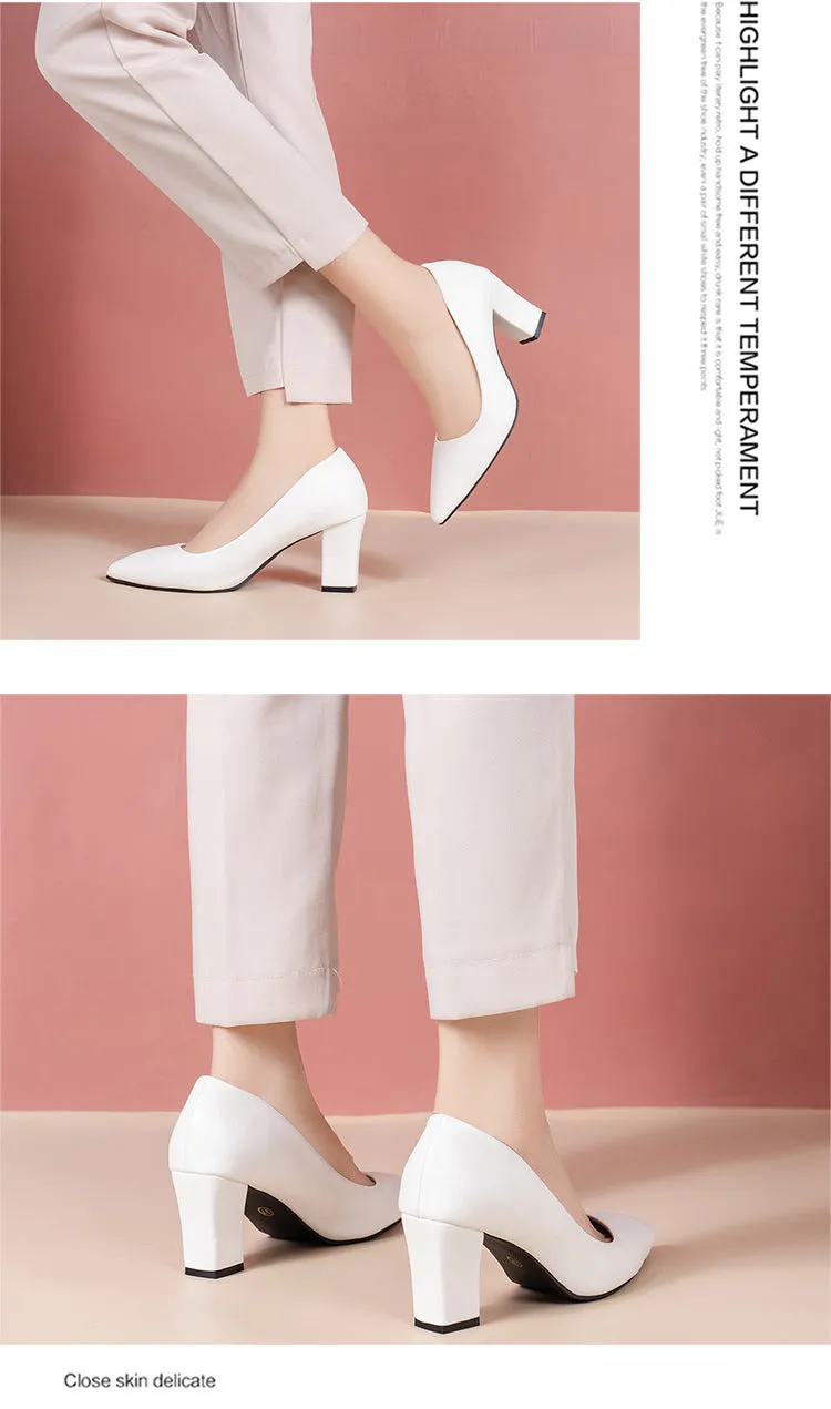Women's Fashion High Heels Slip-on Pointed Toe Shoes - 520