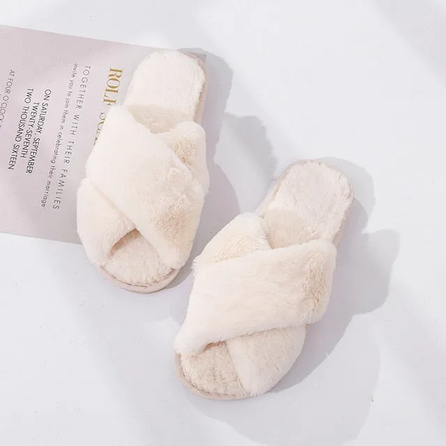 Women's Faux Furry House Slippers