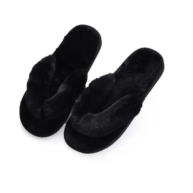 Women's Faux Furry House Slippers
