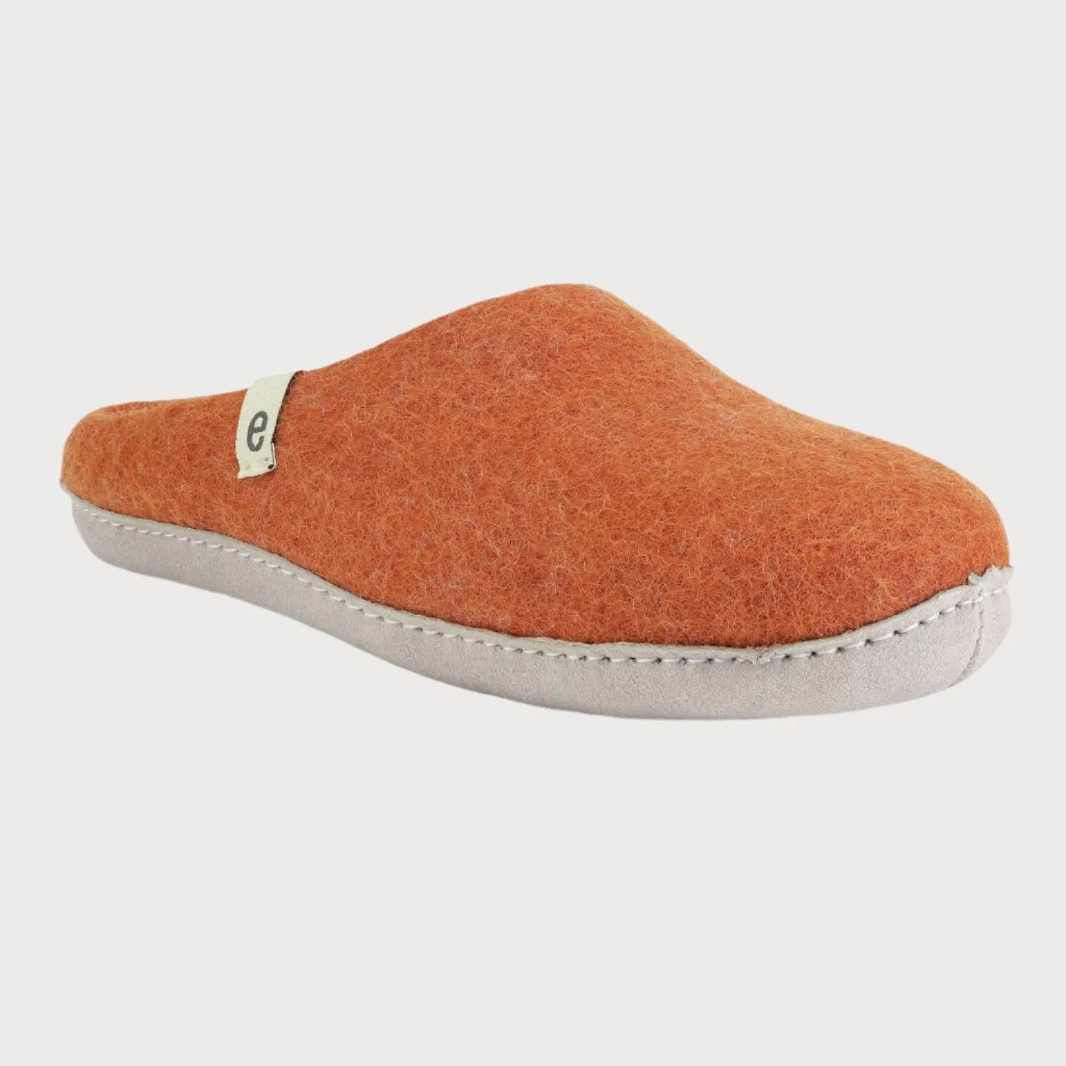 Wool Felt Slippers: Clay