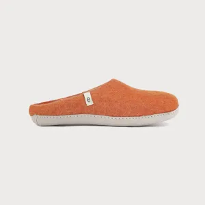 Wool Felt Slippers: Clay