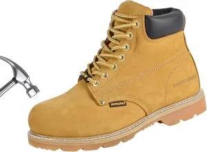 Work Boots for Men, Steel Toe, Leather, Oil, Slip and Heat Resistant Heavy Duty Wide Industrial & Construction Safety Boots, US 10M