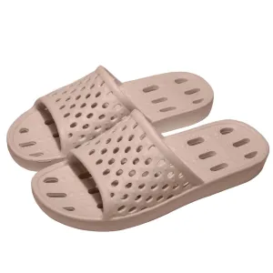 WOTTE Shower Sandals Women Quick Drying Bath Slippers Non Slip Dorm Shoes Size 5.5 Beige