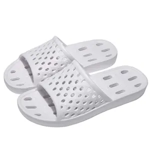 WOTTE Shower Sandals Women Quick Drying Bath Slippers Non Slip Dorm Shoes Size 5.5 White