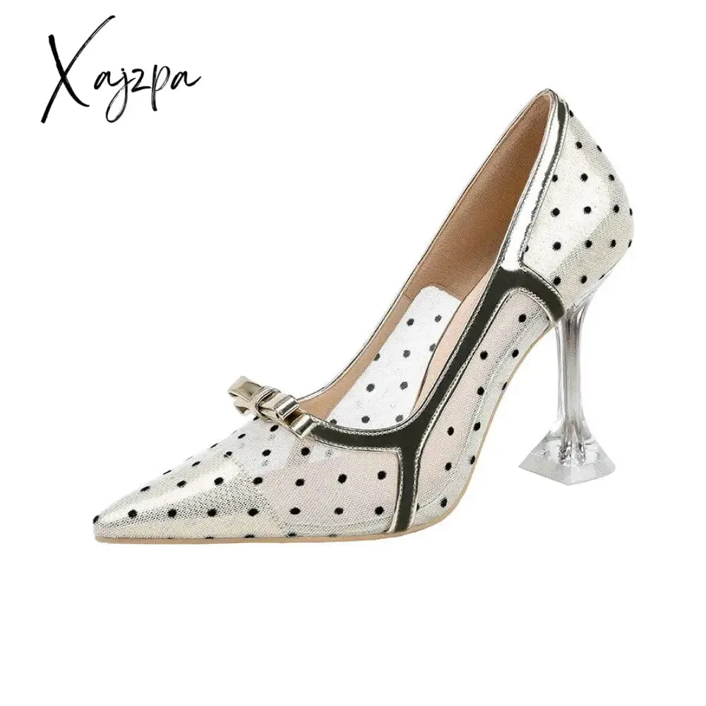 Xajzpa - Sexy Little Heels Net Cat with Women's Single Shoe Bow Sexy Web Celebrity Women's Shoes High Heels  Heels for Women