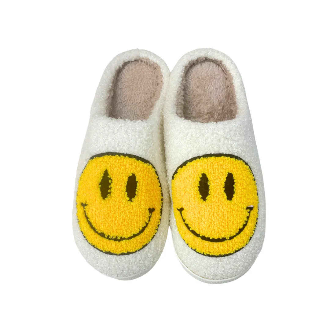 Yellow Smiley Face Slippers